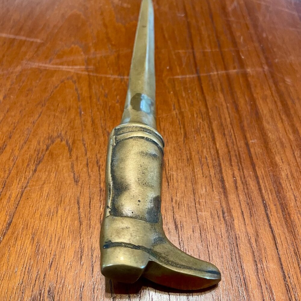 Vintage Brass Letter Opener - Boot